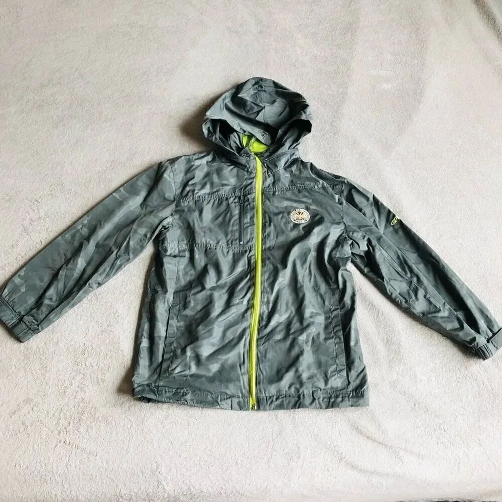 PGA Golf by Garb Grey Hooded Windbreaker Rain Jacket